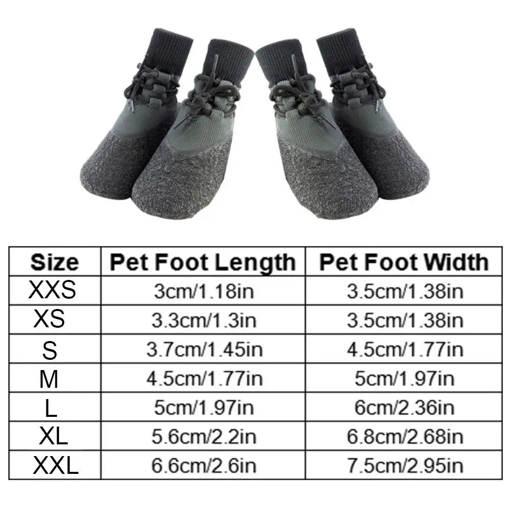 4pcs/set Non-Slip Non-Slip Dog Socks Boots Breathabl Soft Puppy Sport Boots with Adjustable Straps Waterproof Dog Paw Protector