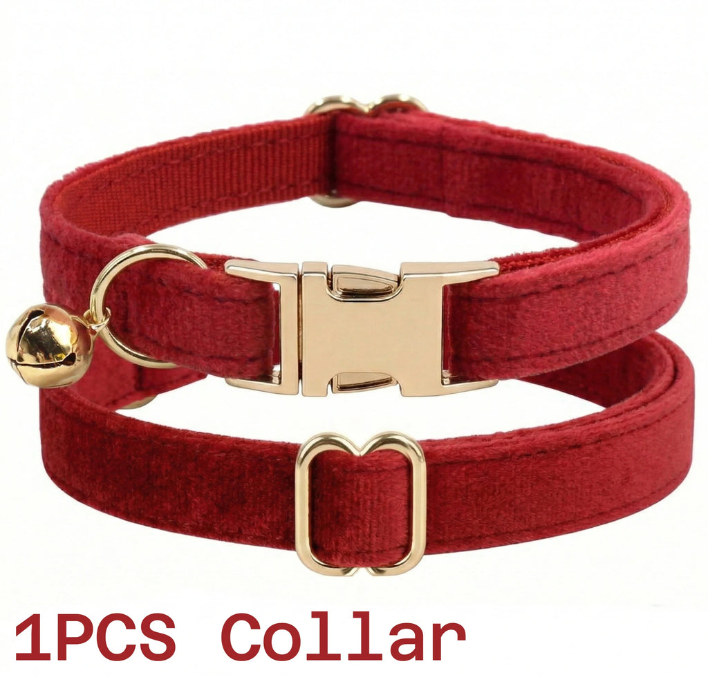 Personalized Velvet Collar Soft Pet Choker Free Custom Name Phone Number Adjustable Velvet Kitty Neckband Small Dog Identity