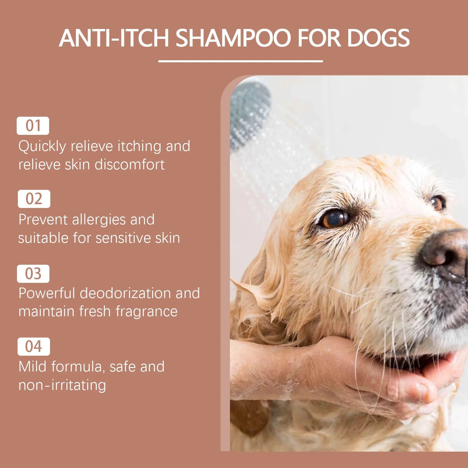Dog Shampoo Conditioner Moisturizing Anti Itching Flea Tick Removal Deep Clean Nourishing Hair Anti Allergic Dog  Cleaning Foam