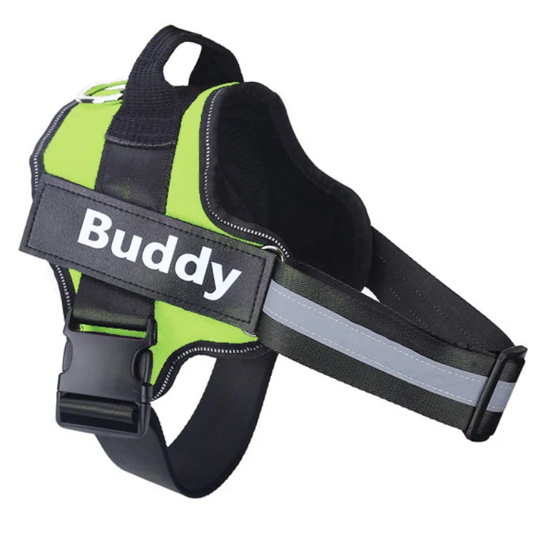 Customized Reflective Breathable Dog Harness Vest, Adjustable Pet Harness, ID Patch, No Pull, Outdoor