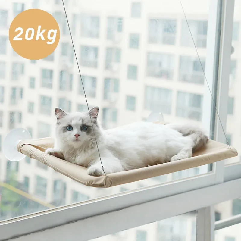 20KG Pet Cat Hammock Hanging Cat Bed Bearing Comfortable Cat Sunny Window Seat Mount Kitten Climbing Frame Pet Accessories Horizon