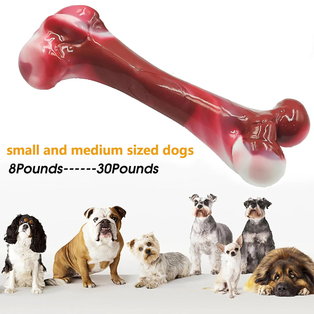 Dog Bones, Bacon Flavor Tough Dog Toys Bone for Large/Medium/Small Dogs, Dog Bones for Teeth Cleaning and Training