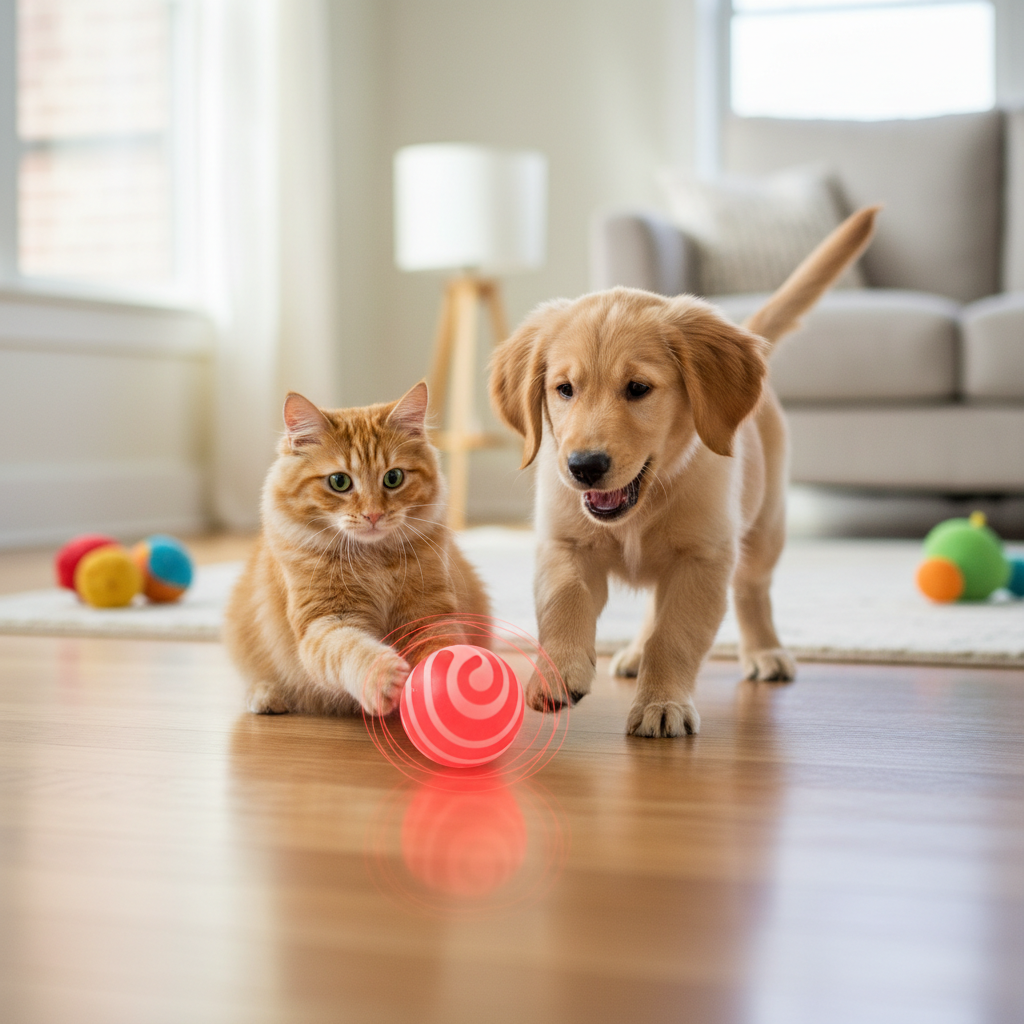 Automatic Rolling Ball Cat &amp; Dog Toy — Rechargeable Smart Pet Toy Horizon