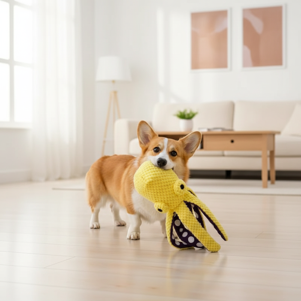 Octopus Squeaky Dog Toy — Indestructible for Aggressive Chewers Horizon