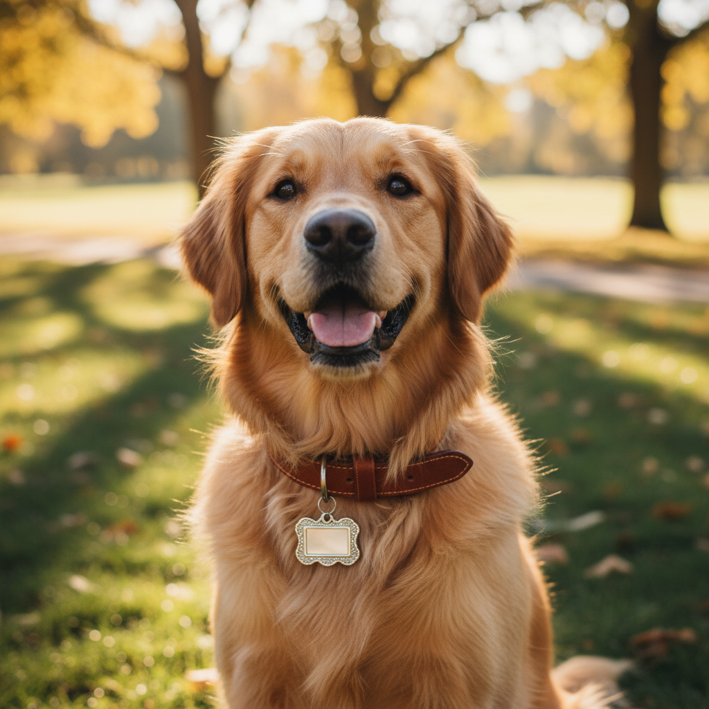 Personalized Leather Dog Collar with Free Engraved Name Horizon